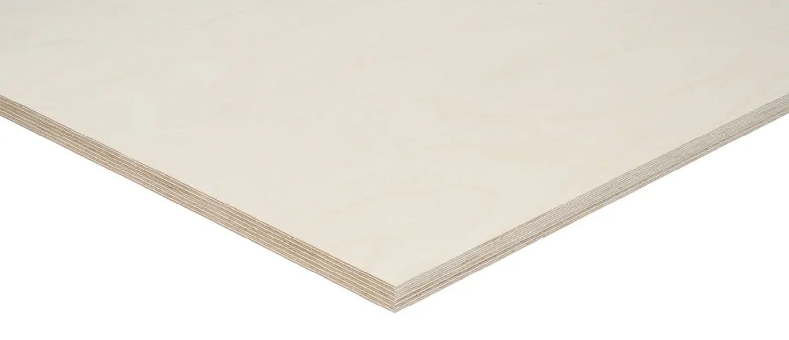 Birch plywood face and exposed layered edge
