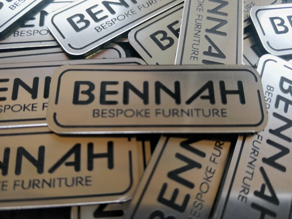 Batch of engraved customer product labels
